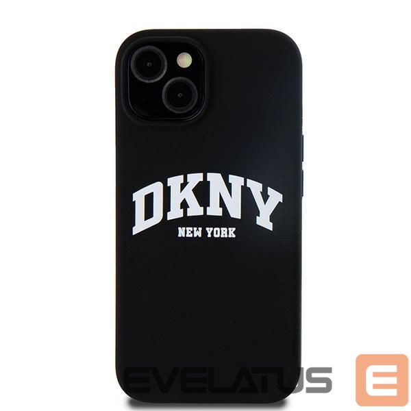 Back panel cover DKNY DKNY Liquid Silicone White Printed Logo MagSafe Case for iPhone 15 Plus / 14 Plus - Black