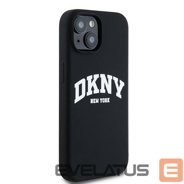 Back panel cover DKNY DKNY Liquid Silicone White Printed Logo MagSafe Case for iPhone 15 Plus / 14 Plus - Black