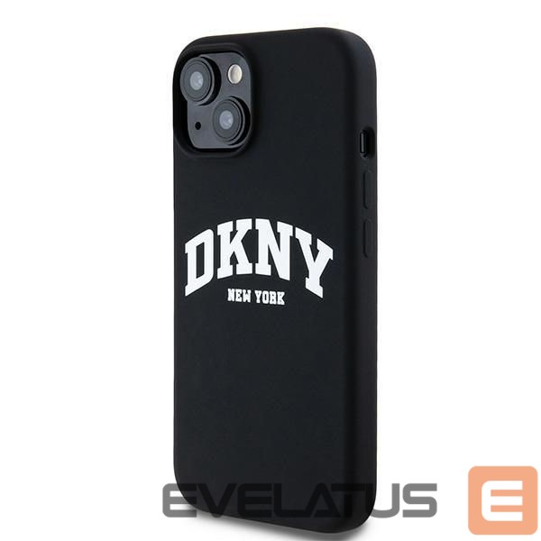 Back panel cover DKNY DKNY Liquid Silicone White Printed Logo MagSafe Case for iPhone 15 Plus / 14 Plus - Black