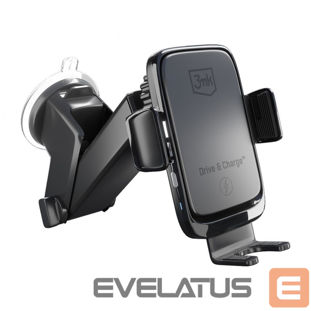Auto holder 3MK 3mk Drive & Charge car phone holder for grille/window/cockpit with inductive charger - black