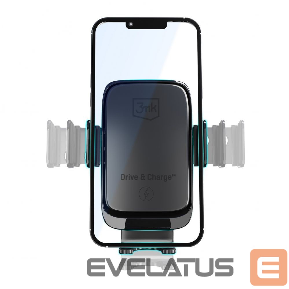 Auto holder 3MK 3mk Drive & Charge car phone holder for grille/window/cockpit with inductive charger - black