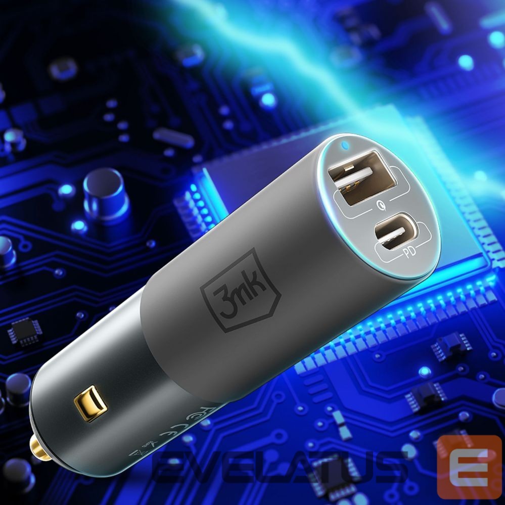 Cable 3MK 3mk Hyper Car Charger USB-C USB-A 100W - silver