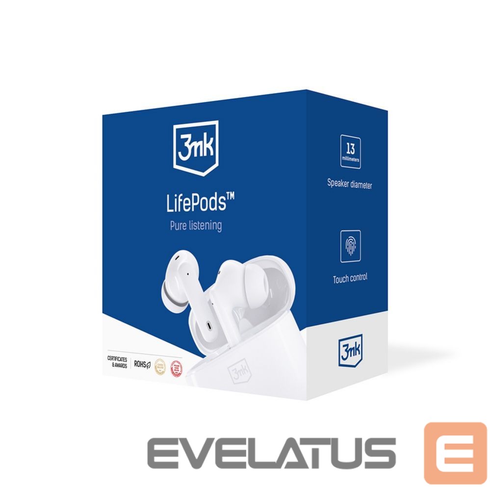 Other Phone Accessory 3MK 3mk LifePods in-ear wireless Bluetooth 5.3 ANC headphones - white