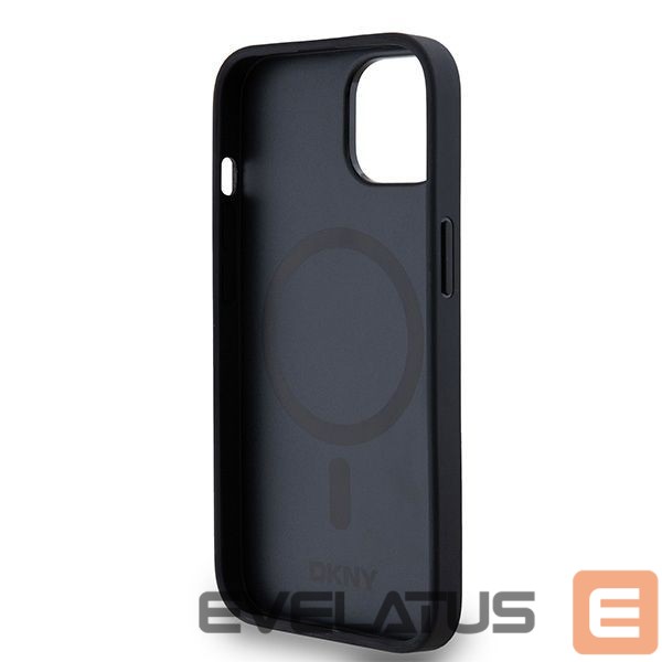 Other Phone Accessory DKNY DKNY Leather Monogram Pattern Metal Logo MagSafe Case for iPhone 15/14/13 - Black