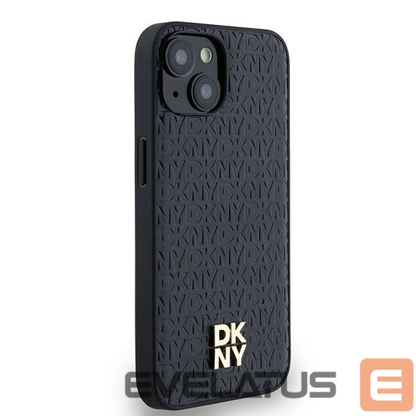 Other Phone Accessory DKNY DKNY Leather Monogram Pattern Metal Logo MagSafe Case for iPhone 15/14/13 - Black