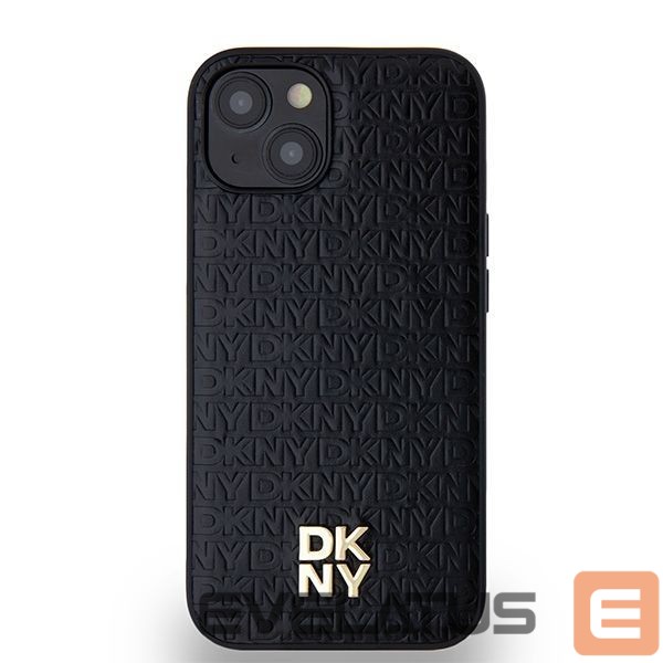 Other Phone Accessory DKNY DKNY Leather Monogram Pattern Metal Logo MagSafe Case for iPhone 15/14/13 - Black