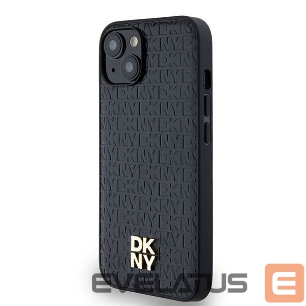 Other Phone Accessory DKNY DKNY Leather Monogram Pattern Metal Logo MagSafe Case for iPhone 15/14/13 - Black