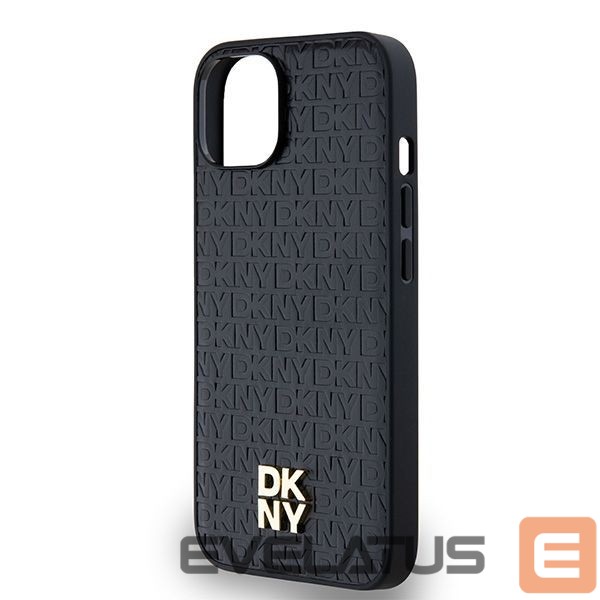 Other Phone Accessory DKNY DKNY Leather Monogram Pattern Metal Logo MagSafe Case for iPhone 15/14/13 - Black