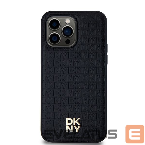 Other Phone Accessory DKNY DKNY Leather Monogram Pattern Metal Logo MagSafe Case for iPhone 14 Pro Max - Black