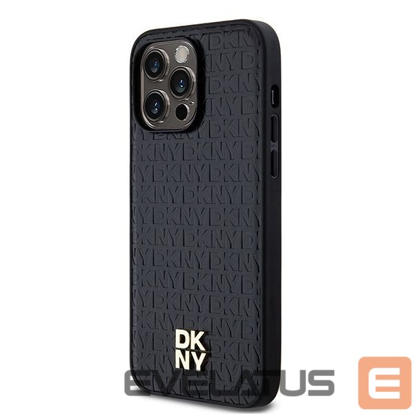 Other Phone Accessory DKNY DKNY Leather Monogram Pattern Metal Logo MagSafe Case for iPhone 14 Pro Max - Black