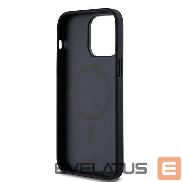 Other Phone Accessory DKNY DKNY Leather Monogram Pattern Metal Logo MagSafe Case for iPhone 14 Pro Max - Black
