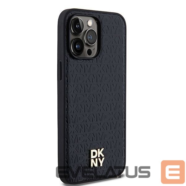 Other Phone Accessory DKNY DKNY Leather Monogram Pattern Metal Logo MagSafe Case for iPhone 14 Pro Max - Black