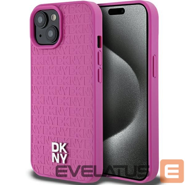 Other Phone Accessory DKNY DKNY Leather Pattern Metal Logo MagSafe case for iPhone 15 / 14 / 13 - pink