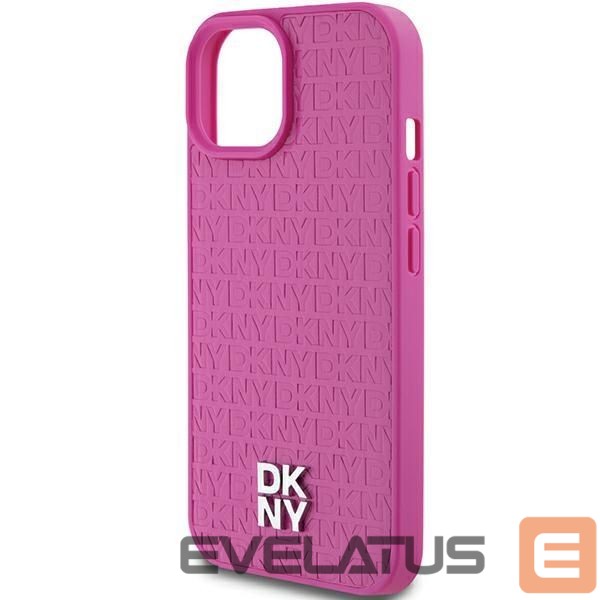 Other Phone Accessory DKNY DKNY Leather Pattern Metal Logo MagSafe case for iPhone 15 / 14 / 13 - pink