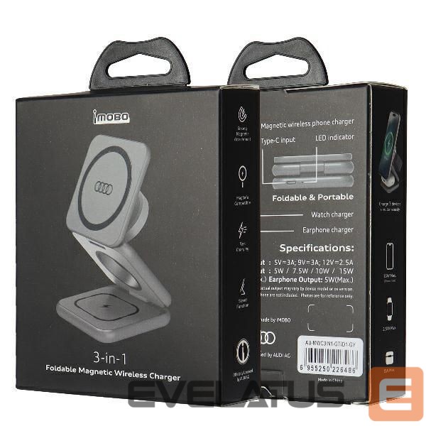 Other Phone Accessory Audi Audi Big Logo foldable inductive charger 3in1 0 - gray