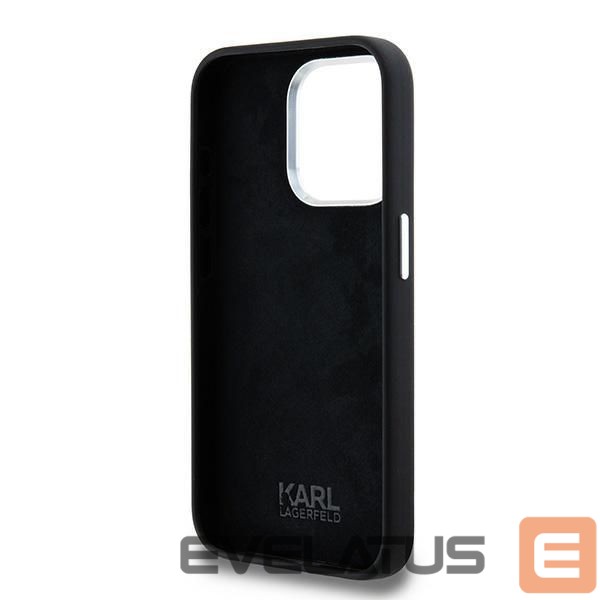 Other Phone Accessory Karl Lagerfeld Karl Lagerfeld Silicone Metal Script Logo case for iPhone 15 Pro - black