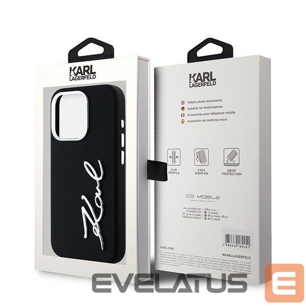 Other Phone Accessory Karl Lagerfeld Karl Lagerfeld Silicone Metal Script Logo case for iPhone 15 Pro - black