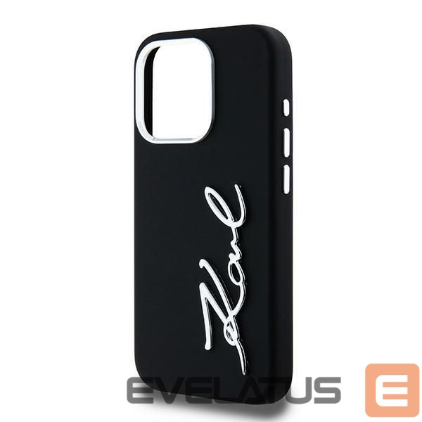 Other Phone Accessory Karl Lagerfeld Karl Lagerfeld Silicone Metal Script Logo case for iPhone 15 Pro - black