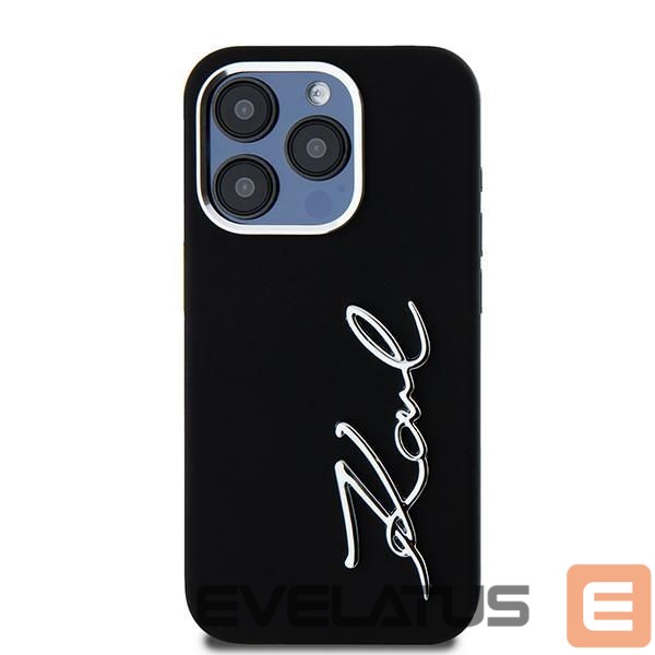 Other Phone Accessory Karl Lagerfeld Karl Lagerfeld Silicone Metal Script Logo case for iPhone 15 Pro - black