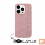 Other Phone Accessory Karl Lagerfeld  Karl Lagerfeld Saffiano Rhinestones & Charm case for iPhone 15 Pro Max - pink 