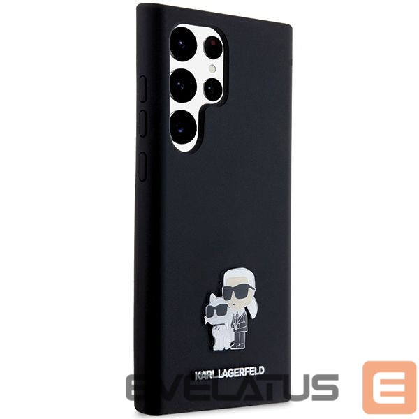 Other Phone Accessory Karl Lagerfeld Karl Lagerfeld Silicone Karl&Choupette Metal Pin case for Samsung Galaxy S24 Ultra - black