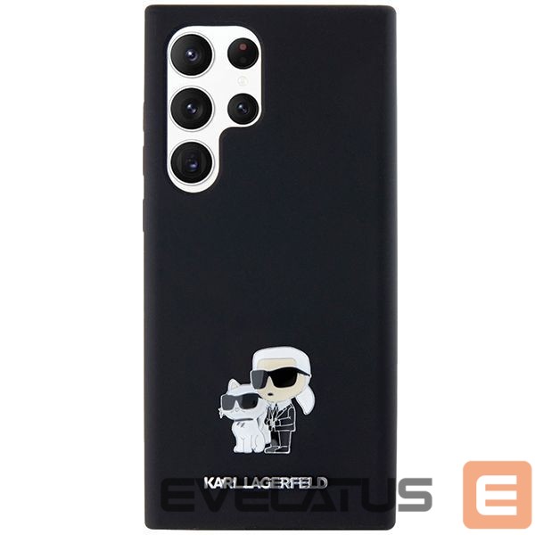 Other Phone Accessory Karl Lagerfeld Karl Lagerfeld Silicone Karl&Choupette Metal Pin case for Samsung Galaxy S24 Ultra - black