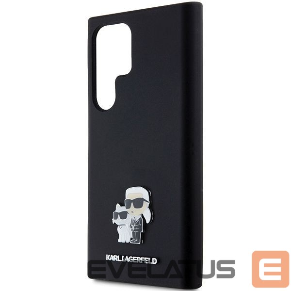 Other Phone Accessory Karl Lagerfeld Karl Lagerfeld Silicone Karl&Choupette Metal Pin case for Samsung Galaxy S24 Ultra - black
