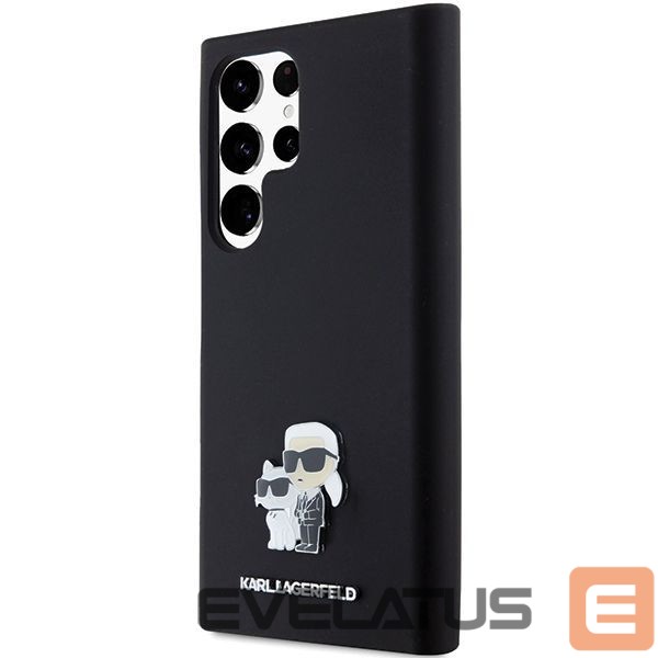Other Phone Accessory Karl Lagerfeld Karl Lagerfeld Silicone Karl&Choupette Metal Pin case for Samsung Galaxy S24 Ultra - black