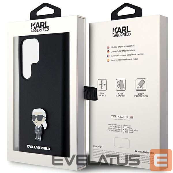 Other Phone Accessory Karl Lagerfeld Karl Lagerfeld Silicone Ikonik Metal Pin case for Samsung Galaxy S24 Ultra - black