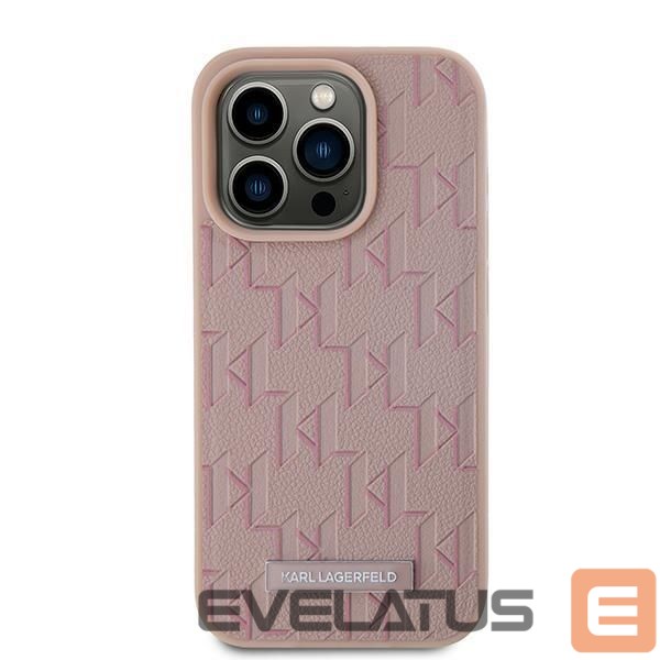Other Phone Accessory Karl Lagerfeld Karl Lagerfeld Leather Monogram Metal Logo case for iPhone 15 Pro - pink