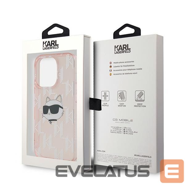 Other Phone Accessory Karl Lagerfeld Karl Lagerfeld IML Choupette Head & Monogram case for iPhone 13 Pro Max - pink
