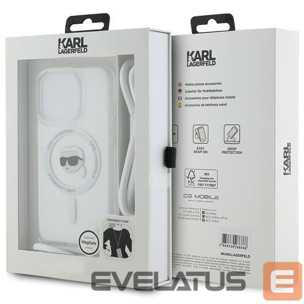 Other Phone Accessory Karl Lagerfeld Karl Lagerfeld Crossbody IML Karl Head MagSafe case for iPhone 15 Pro - transparent