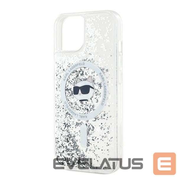 Other Phone Accessory Karl Lagerfeld Karl Lagerfeld Liquid Glitter Choupette Head MagSafe Case for iPhone 15 Plus / 14 Plus - Transparent