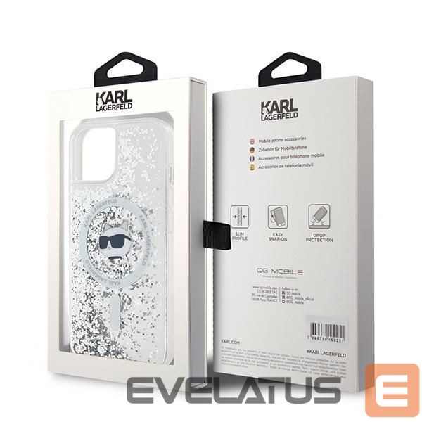 Other Phone Accessory Karl Lagerfeld Karl Lagerfeld Liquid Glitter Choupette Head MagSafe case for iPhone 15 / 14 / 13 - transparent