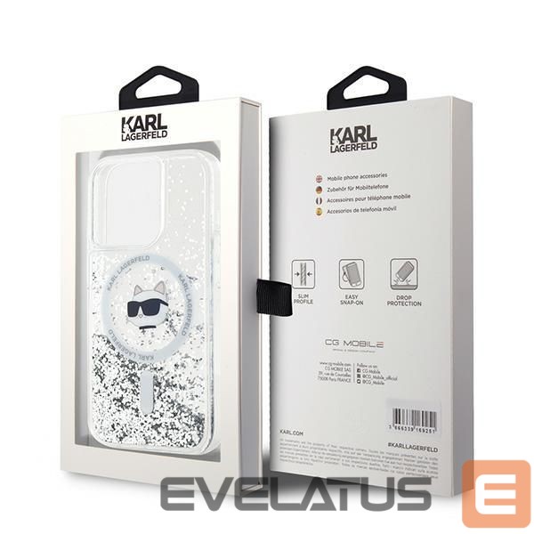 Other Phone Accessory Karl Lagerfeld Karl Lagerfeld Liquid Glitter Choupette Head MagSafe case for iPhone 15 Pro Max - transparent