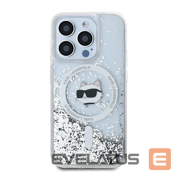 Other Phone Accessory Karl Lagerfeld Karl Lagerfeld Liquid Glitter Choupette Head MagSafe case for iPhone 15 Pro Max - transparent