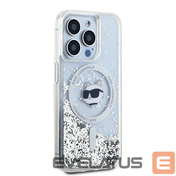 Other Phone Accessory Karl Lagerfeld Karl Lagerfeld Liquid Glitter Choupette Head MagSafe case for iPhone 15 Pro Max - transparent