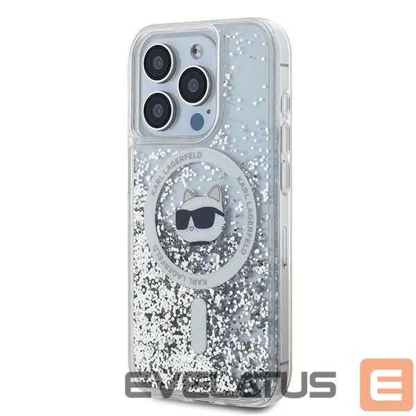 Other Phone Accessory Karl Lagerfeld Karl Lagerfeld Liquid Glitter Choupette Head MagSafe case for iPhone 15 Pro Max - transparent
