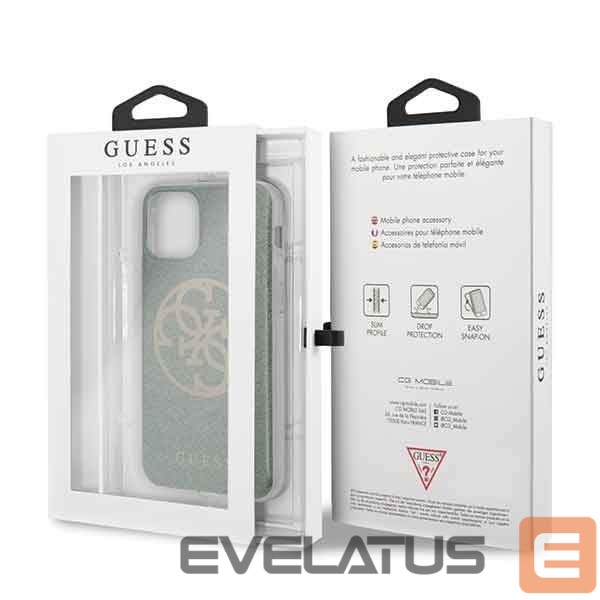 Back panel cover Guess Guess GUHCN58PCUGLKA iPhone 11 Pro khaki hard case 4G Circle Glitter