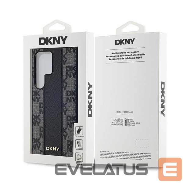 Other Phone Accessory DKNY DKNY Leather Checkered Mono Pattern MagSafe Case for Samsung Galaxy S24 Ultra - Black