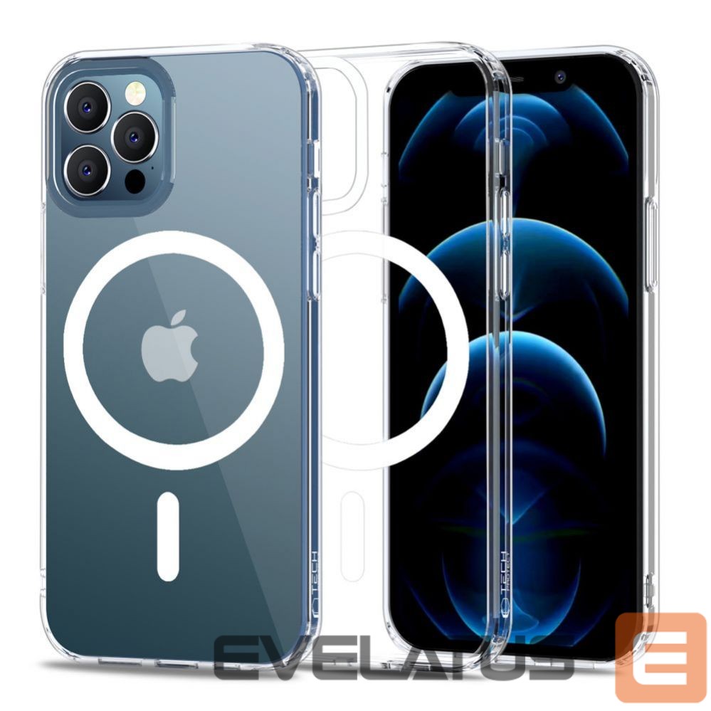 Back panel cover Tech-Protect Tech-Protect MagMat MagSafe Case for iPhone 12 / 12 Pro - Clear