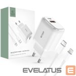 Adapter Tech-Protect  White \ with cable \ USB-A (female) || USB-C (męski) || Lightning (male) 