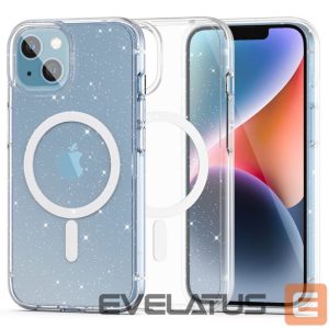 Back panel cover Tech-Protect  Tech-Protect FlexAir Hybrid MagSafe iPhone 13/14 Case - Clear Glitter 