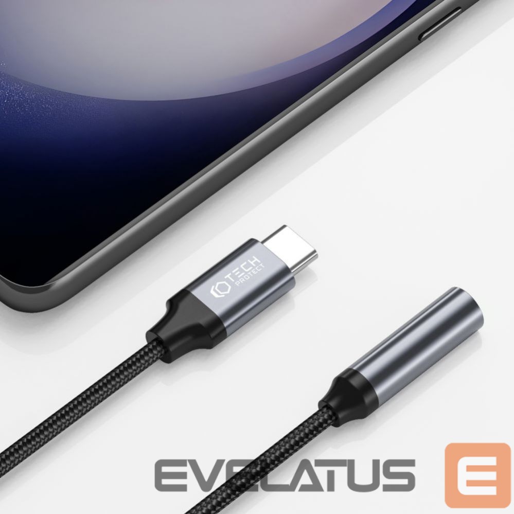 Cable Tech-Protect mini jack 3.5 mm (female) || USB-C (męski)