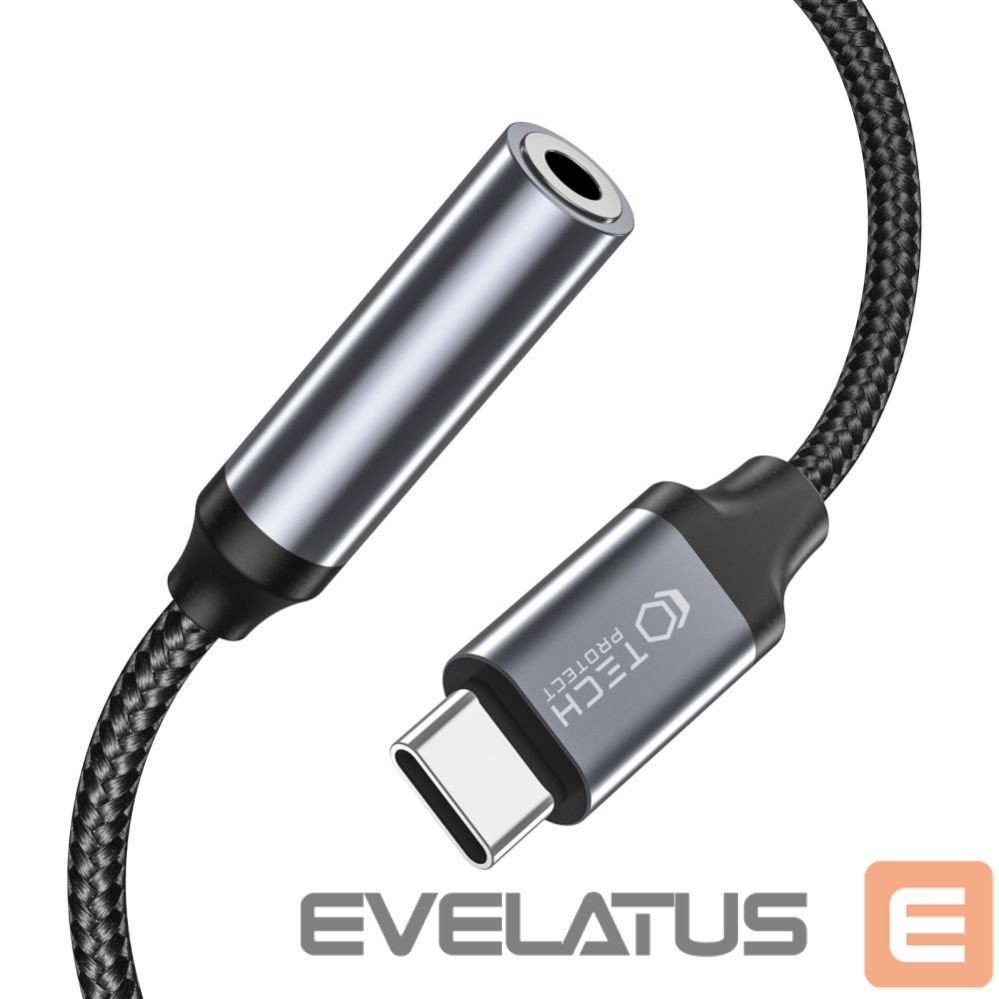 Cable Tech-Protect mini jack 3.5 mm (female) || USB-C (męski)