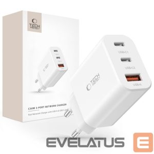 Adapter Tech-Protect  Tech-Protect NC30W charger 2x USB-C PD 30W / USB-A QC 3.0 - white 