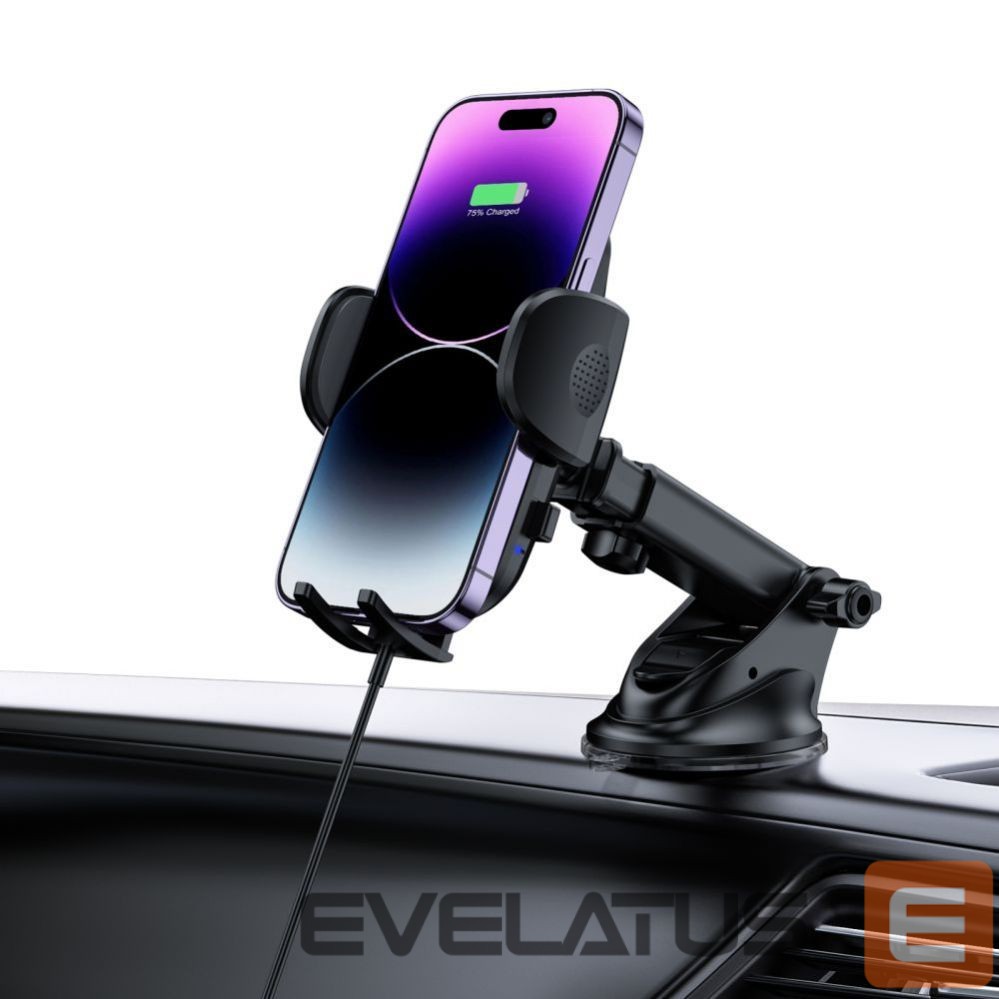 Auto holder Tech-Protect Universal Tech-Protect CM15W-V1 Car Phone Holder with 15W Inductive Charger for Cockpit/Air Vent - Black Black
