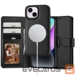 Back panel cover Tech-Protect  Tech-Protect Wallet MagSafe case for iPhone 15 - black 
