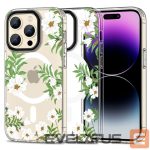 Back panel cover Tech-Protect  Flowers || Leaves \ White || Transparent 