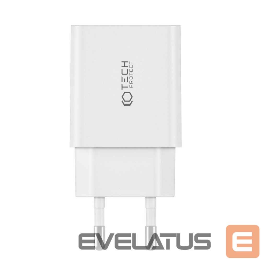 Adapter Tech-Protect White \ z kablem USB-C \ USB-C (female) || USB-C (męski)